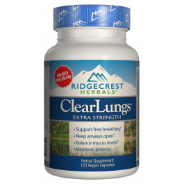   RidgeCrest Herbals Комплекс  Clear Lungs Для поддержки легких Экстра сила 120 капсул (RCH156)