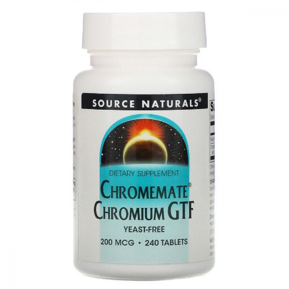 Source Naturals Хром Source Naturals GTF 200 мкг ChromeMate 240 таблеток (SN0107) - зображення 1