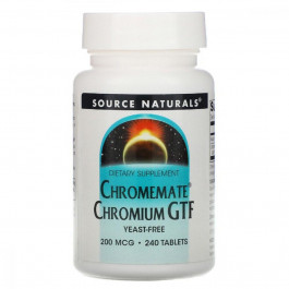   Source Naturals Хром Source Naturals GTF 200 мкг ChromeMate 240 таблеток (SN0107)