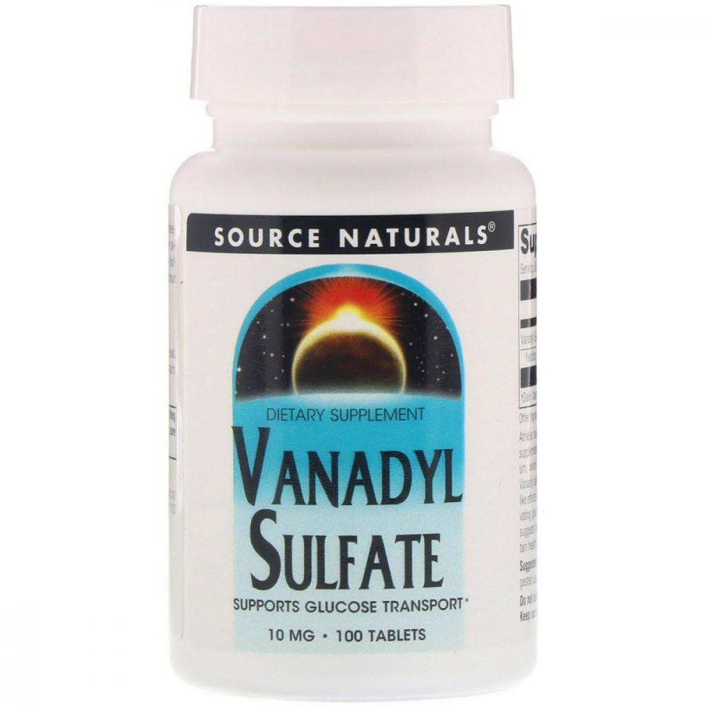 Source Naturals Ванадил сульфат Source Naturals 10 мг 100 таблеток (SN1747) - зображення 1