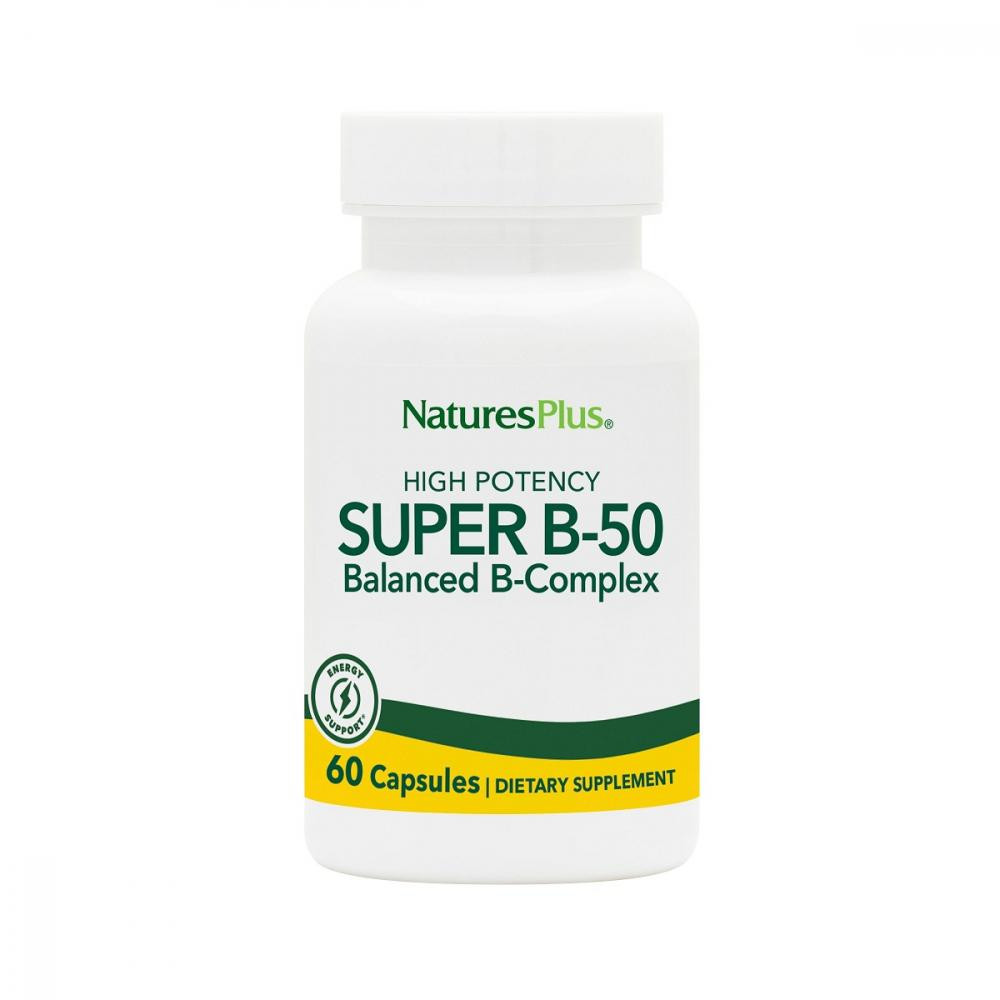 Nature's Plus Супер В-Комплекс, В-50, Nature's Plus, 60 Вегетарианских Капсул - зображення 1