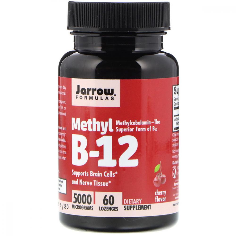 Jarrow Formulas Метил B-12 со вкусом вишни, 5000 мкг, Methyl B-12, Jarrow Formulas, 60 леденцов - зображення 1