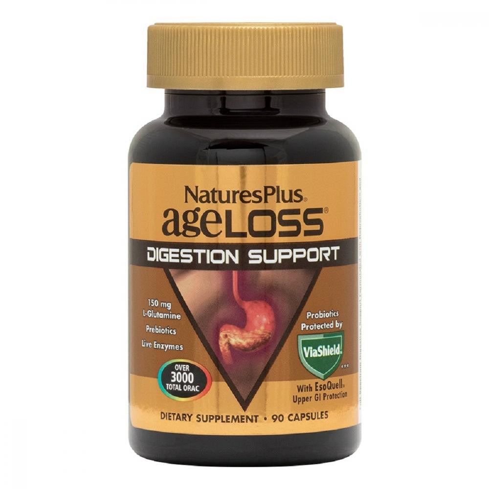 Nature's Plus Поддержка желудочно-кишечного тракта AGELOSS, DIGESTIVE SUPPORT, NATURE'S PLUS, 90 капсул - зображення 1