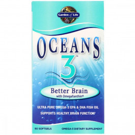   Garden of Life Комплекс Для Поддержки Мозга С Омега-Ксантином, Oceans 3, Better Brain with OmegaXanthin, Garden of 