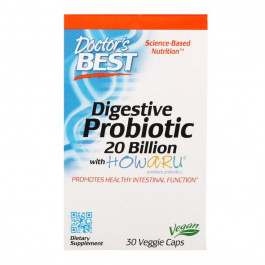   Doctor's Best Пробиотики, Digestive Probiotic, Doctor's Best, 20 МЛРД КОЕ, 30 вегетарианских капсул