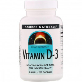   Source Naturals Витамин D-3 2000IU, Source Naturals, 200 капсул