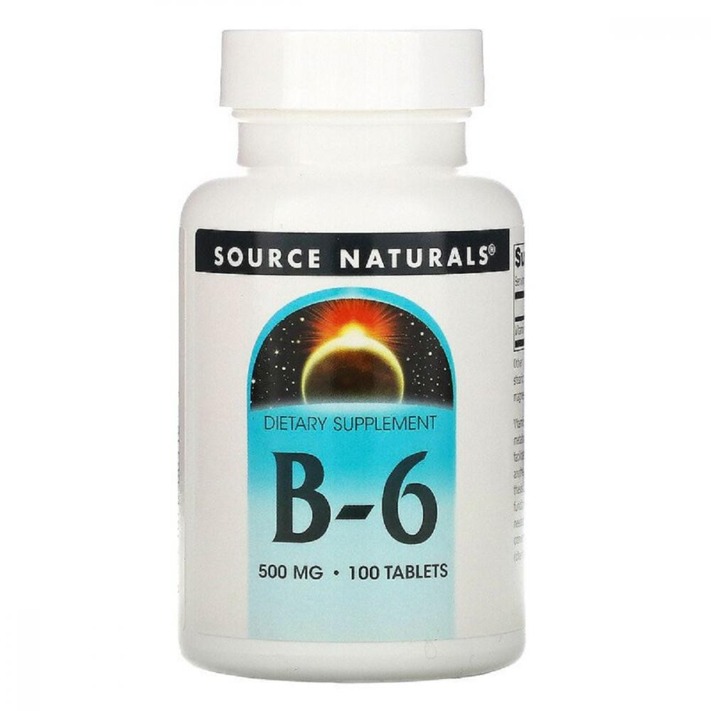 Source Naturals Витамин В-6 500мг, Source Naturals, 100 таблеток - зображення 1