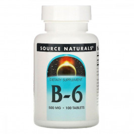   Source Naturals Витамин В-6 500мг, Source Naturals, 100 таблеток