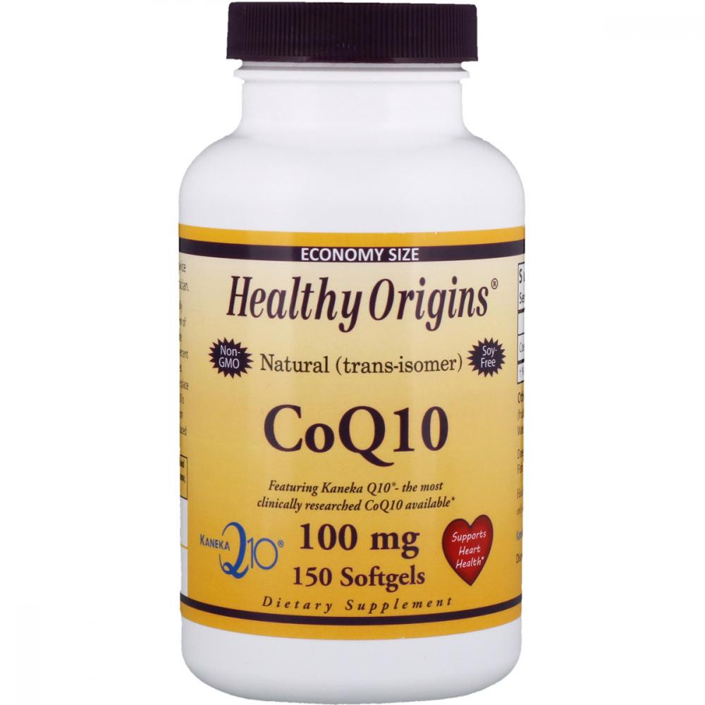 Healthy Origins Коэнзим Q10, Kaneka (COQ10), Healthy Origins, 100 мг, 150 желатиновых капсул - зображення 1