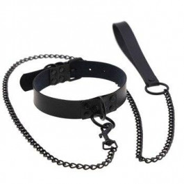   DS Fetish Нашийник з повідцем  Collar with leash black (262400100)