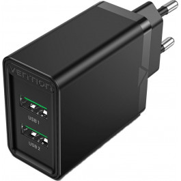   Vention 2-port USB A+A Black (FBAB0-EU)