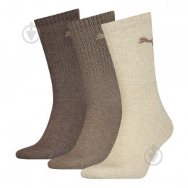   PUMA Набір шкарпеток коттон  Crew Sock 3P 88035527 35-38 3 пари Light brown melange (8720245022927)