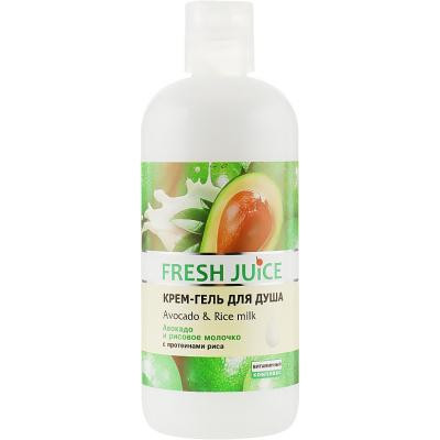 Fresh Juice Крем-гель для душа  Avocado & Rice milk 500 мл (4823015933875) - зображення 1