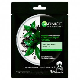   Garnier Черная тканевая маска "Очищающий уголь" матирующая Pure Charcoal Tissue Mask 28 г (3600542097215)