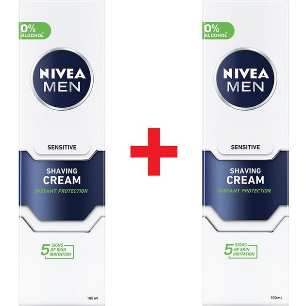 Nivea Упаковка кремів для гоління  Men для чутливої шкіри 100 мл х 2 шт (4003000013866) - зображення 1