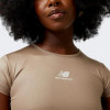 New Balance Коричнева жіноча футболка  Athletics Pearl Fitted Tee nblWT31556MS - зображення 4