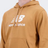 New Balance Коричнева чоловіча кофта  Essentials Stacked Logo PO Hoodie nblMT31537TOB - зображення 4