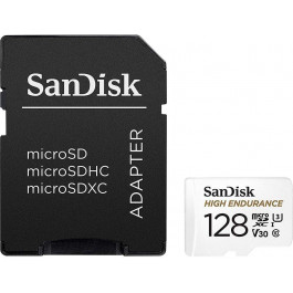   SanDisk 128 GB microSDXC High Endurance UHS-I U3 V30 + SD adapter SDSQQNR-128G-GN6IA