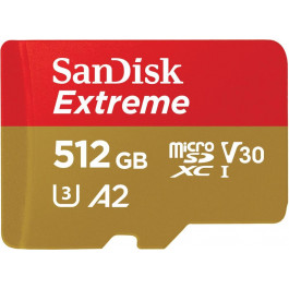   SanDisk 512 GB microSDXC UHS-I U3 V30 A2 Extreme (SDSQXAV-512G-GN6MN)