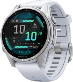   Garmin Fenix 8 43mm AMOLED Silver with Whitestone Silicone Band (010-02903-00)