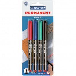   Centropen Маркер  Permanent 2846 1 мм, SET 4colors (BLister) (2846/4/BL)