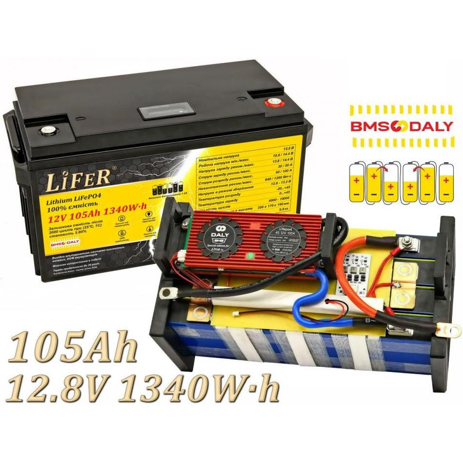 LiFeR 12V 105Ah 1340W·h LiFePO4 (A12-105) - зображення 1