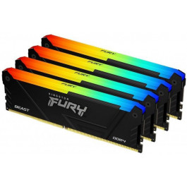   Kingston FURY 128 GB (4x32GB) DDR5 5600 MHz Beast RGB (KF556C40BBAK4-128)