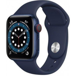   Apple Watch Series 6 GPS + Cellular 40mm Blue Aluminum Case w. Deep Navy Sport B. (M02R3)