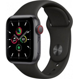   Apple Watch SE GPS + Cellular 40mm Space Gray Aluminum Case with Black Sport B. (MYED2)