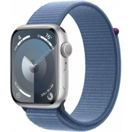   Apple Watch Series 9 GPS 45mm Silver Aluminum Case w. Winter Blue S. Loop (MR9F3)