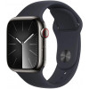 Apple Watch Series 9 GPS + Cellular 41mm Graphite S. Steel Case w. Midnight S. Band - M/L (MRJ93) - зображення 1