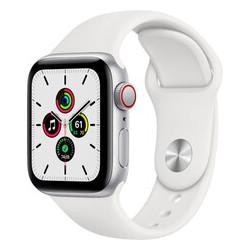   Apple Watch SE GPS + Cellular 40mm Silver Aluminum Case with White Sport B. (MYE82)