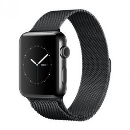   Apple Watch Series 2 38mm Space Black Stainless Steel Case with Space Black Milanese Loop Band (MNPE2)