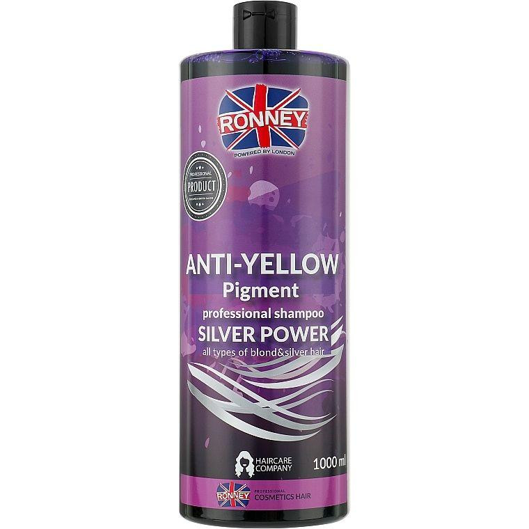 Ronney Шампунь для нейтралізації жовтизни  Anti-Yellow Pigment Silver Power 1 л - зображення 1