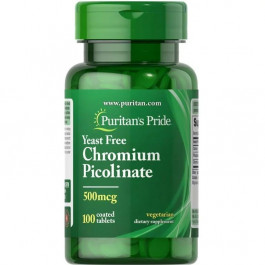   Puritan's Pride Chromium Picolinate 500mcg Yeast Free 100tabl