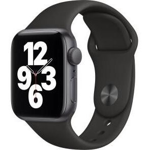 Apple Watch SE GPS 40mm Space Gray Aluminum Case w. Black Sport B. (MYDP2) - зображення 1