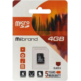   Mibrand 4 GB microSDHC Class 6 MICDC6/4GB