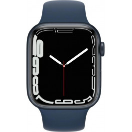   Apple Watch Series 7 GPS 45mm Midnight Aluminum Case With Abyss Blue Sport Band (MKNN3+MKUW3)