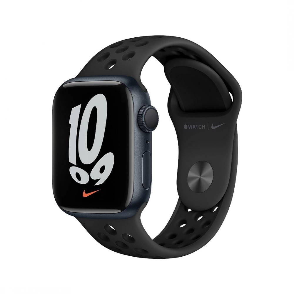 Apple Watch Nike Series 7 LTE 45mm Midnight Aluminum Case w. Anthracite/Black Nike S. Band (MKJL3+MKL53) - зображення 1