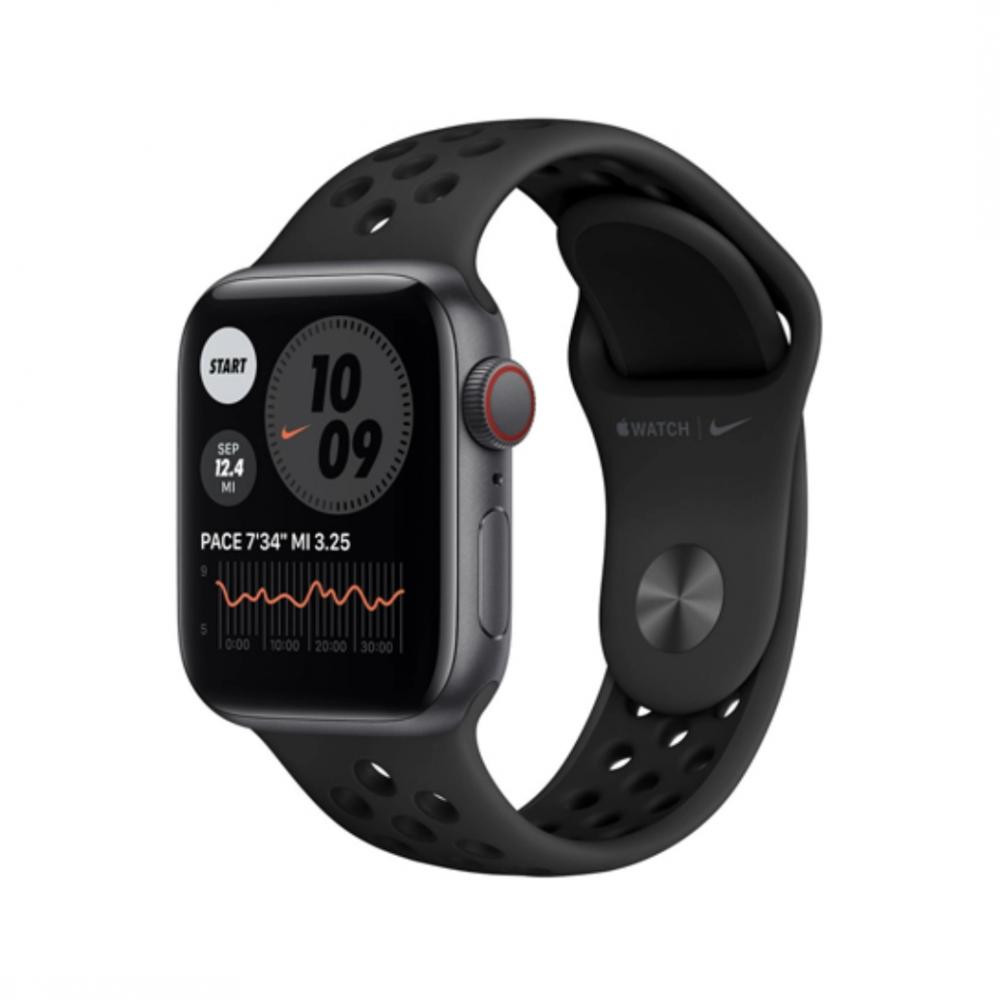 Apple Watch Nike SE GPS + Cellular 44mm Space Gray A. Case w. Anthracite/Black Nike S. Band (MKRX3) - зображення 1