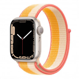   Apple Watch Series 7 GPS 45mm Starlight Alum. Case w. Maize/White S. Loop (MKNP3+ML2Y3)