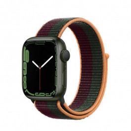   Apple Watch Series 7 GPS 41mm Green Aluminum Case With Dark Cherry/Forest Green Sport Loop (MKNF3)