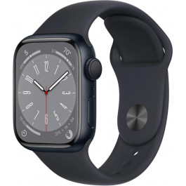   Apple Watch Series 8 GPS + Cellular 45mm Midnight Aluminum Case w. Midnight S. Band S/M (MNVJ3)