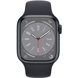   Apple Watch Series 8 GPS + Cellular 45mm Midnight Aluminum Case w. Midnight S. Band S/M (MNVJ3)