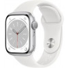 Apple Watch Series 8 GPS 41mm Silver Aluminum Case with White S. Band M/L (MP6M3) - зображення 1