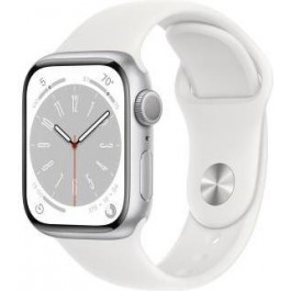   Apple Watch Series 8 GPS 41mm Silver Aluminum Case with White S. Band M/L (MP6M3)