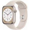 Apple Watch Series 8 GPS 45mm Starlight Aluminium Case w. Starlight S. Band - M/L (MNP93) - зображення 1