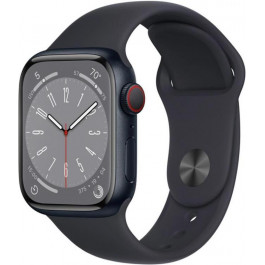   Apple Watch Series 8 GPS + Cellular 41mm Midnight Aluminum Case w. Midnight Sport Band (MNHV3)