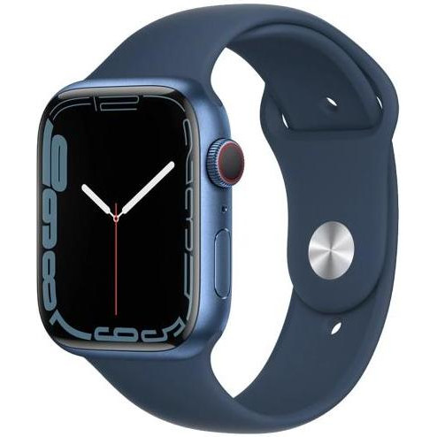 Apple Watch Series 7 GPS + Cellular 45mm Blue Aluminum Case w. Abyss Blue S. Band (MKJA3) - зображення 1