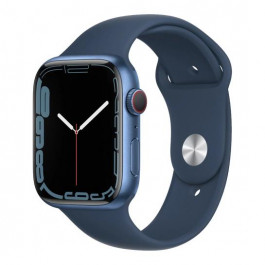   Apple Watch Series 7 GPS + Cellular 41mm Blue Aluminum Case w. Abyss Blue S. Band (MKHC3)